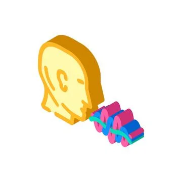 Voice command wave deep learning isometric icon vector illustration Stock Illustration