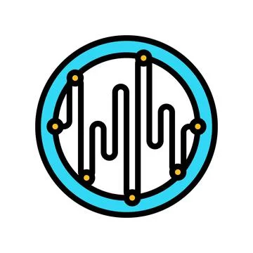 Voice command wave deep learning color icon vector illustration Stock Illustration