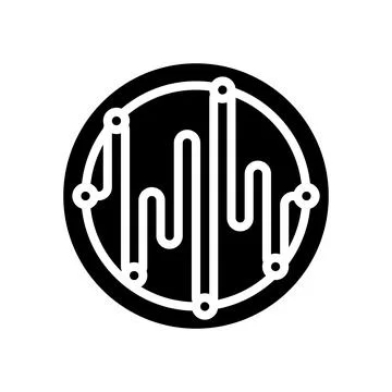 Voice command wave deep learning glyph icon vector illustration Stock Illustration