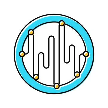 Voice command wave deep learning color icon vector illustration Illustrazione stock