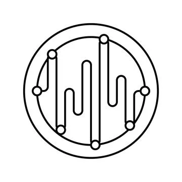 Voice command wave deep learning line icon vector illustration Illustrazione stock