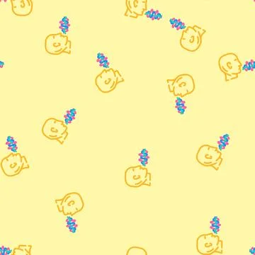 Voice command wave deep learning vector seamless pattern 스톡 일러스트