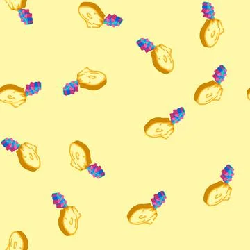 Voice command wave deep learning isometric icon seamless pattern 스톡 일러스트