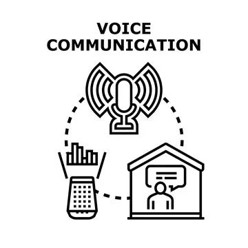 Voice communication global network connection concept illustration 스톡 일러스트