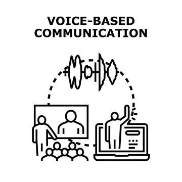 Voice communication using digital technologies for online meetings Stock Illustration