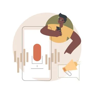 Voice control abstract concept vector illustration. Stock Illustration