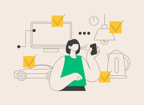 Voice control abstract concept vector illustration. Stock Illustration