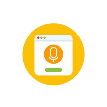 Voice control and audio recognition icon, vector Stockillustratie