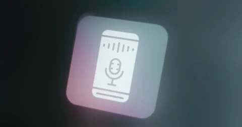 Voice control icon, voice based interaction with a smart device concept Stock Footage 314731342