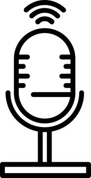 Voice Control Line Icon Design Stock Illustration