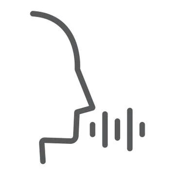 Voice control line icon, technology and sound, voice command sign, vector 스톡 일러스트