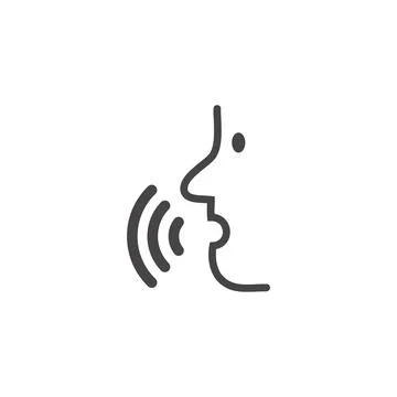 Voice control, person talking - icon Stock Illustration