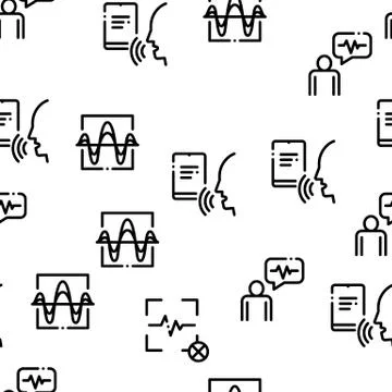 Voice Control Seamless Pattern Vector Stock Illustration