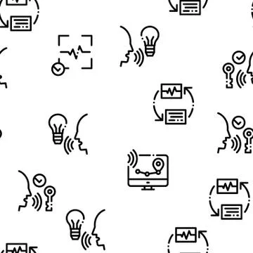 Voice Control Seamless Pattern Vector Stock Illustration
