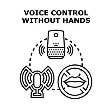 Voice control smart system operating hands free Stock Illustration