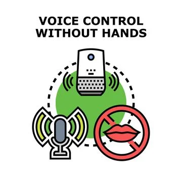 Voice control smart system operating hands free Stock Illustration