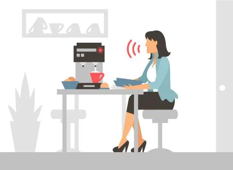 Voice control vector illustration. Smart computer 스톡 일러스트