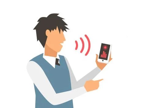 Voice control vector illustration. Smart computer Illustrazione stock