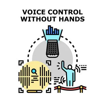 Voice control without hands technology concept Stock Illustration