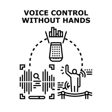 Voice control without hands technology concept Stock Illustration