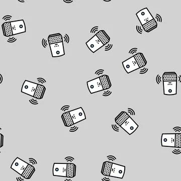 Voice controlled assistant smart home vector seamless pattern イラスト素材