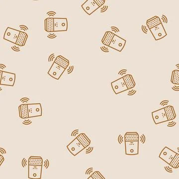 Voice controlled assistant smart home line seamless pattern Stock Illustration
