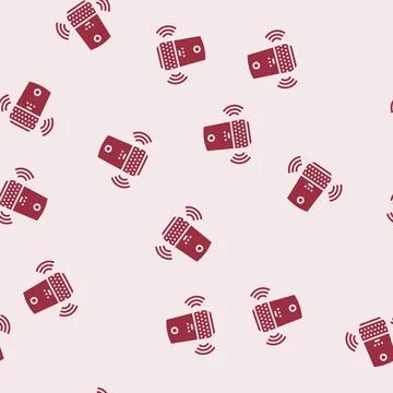 Voice controlled assistant smart home glyph seamless pattern Stock Illustration