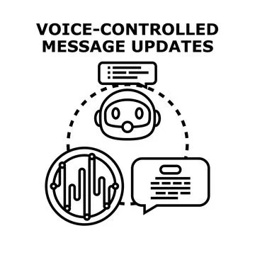 Voice controlled message updates with artificial intelligence assistance Stock Illustration