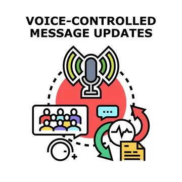 Voice controlled message updates concept vector illustration Stock Illustration