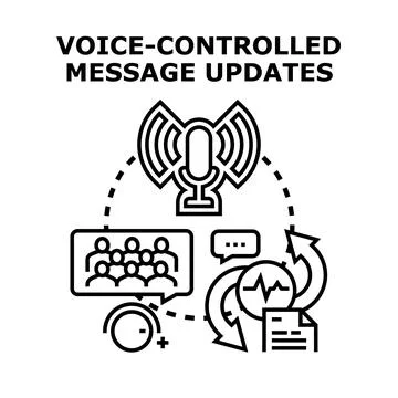 Voice controlled message updates concept vector illustration Stock Illustration