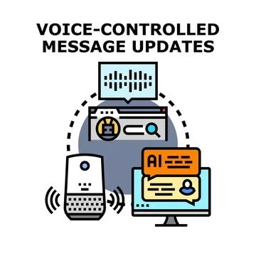Voice controlled message updates system concept Stock Illustration