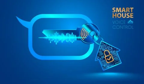 Voice controls for smart home system. iot Stock Illustration