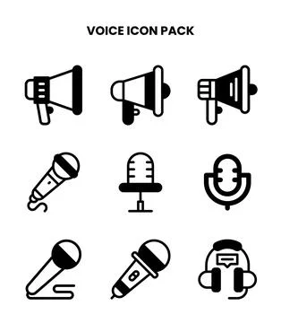 Voice DuoTone Vector Icons Pack Stock Illustration