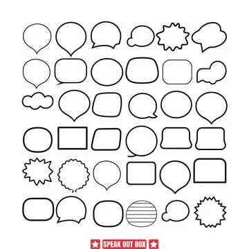 Voice of Expression  Diverse Speech Bubble Silhouettes Stockillustratie