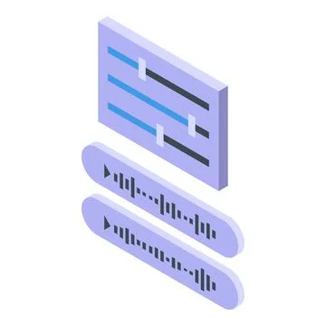 Voice id access icon isometric vector. Signature contract 스톡 일러스트