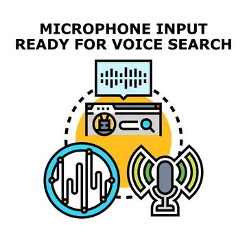Voice input search technology activating digital assistants Illustrazione stock