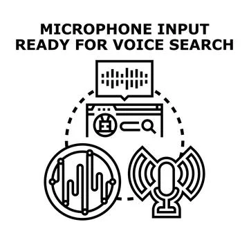Voice input search technology activating digital assistants Ilustração Stock