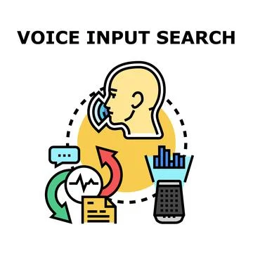 Voice input search technology assisting digital information retrieval Stock Illustration