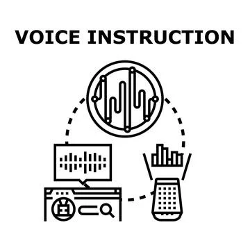 Voice instruction technology driving digital assistant interaction Illustration