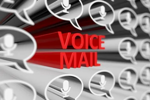 VOICE MAIL concept blurred background 3d render illustration Stock Illustration