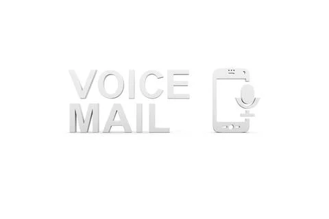VOICE MAIL concept white background 3d render illustration Stock Illustration