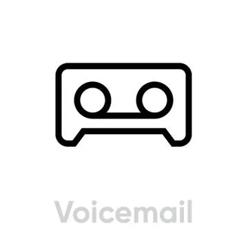 Voice mail icon. Editable line vector Stock Illustration