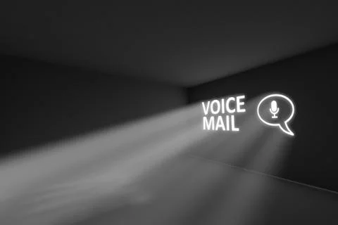 VOICE MAIL rays volume light concept 3d illustration Stock Illustration