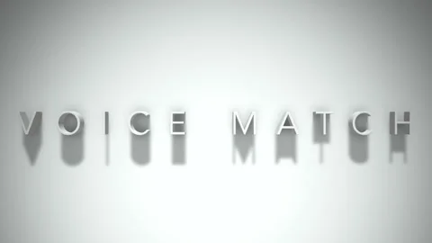Voice match 3D title animation with shadows on a white background Stock Footage 297390046