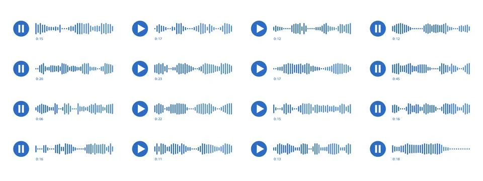 Voice memo interface elements. Vector elements for music player, podcasts, .. Stock Illustration