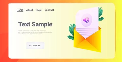 Voice message audio letter in envelope instant messenger audio chat application Stock Illustration