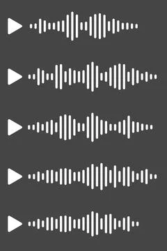 Voice message. Audio wave icon sound song podcast set on gray isolated backgr Stock Illustration