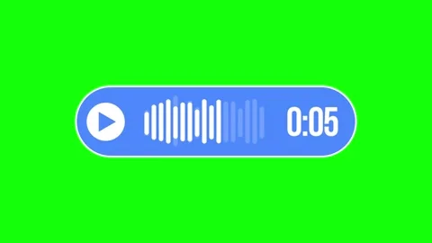 Voice Message Bubble Animation, Green Screen Audio Chat UI for Messenger Stock Footage 310949329