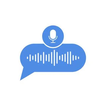 Voice message bubble icon in flat style. Chat soundwave vector illustration o 스톡 일러스트