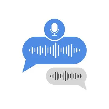 Voice message bubble icon in flat style. Chat soundwave vector illustration o 스톡 일러스트